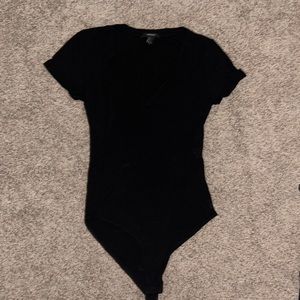 Forever 21 - Black V-neck Bodysuit- Small